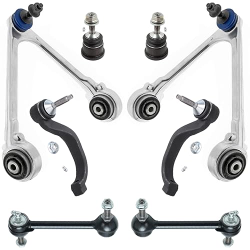 Image of Detroit Axle - 8pc Front End Kit for Ford 2002-2003 Thunderbird 2000-2002 Lincoln LS, 2 Upper Control Arms with Ball Joint 2 Lower Ball Joints 2 Sway Bar Links 2 Outer Tie Rod End Links Replacement