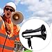 harayaa Handheld Megaphone Portable Speaker Bullhorn Siren Recording Lightweight Pp Material Easy to Carry Suitable for Outdoor Events Emergency, Black