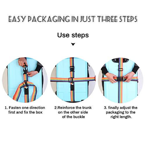 Image of Luggage Straps Travel Suitcase Belts Wide Adjustable Bag Packing Straps Travel Accessories 4PCS (Nylon)