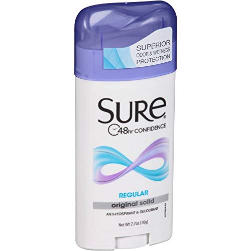 Sure Anti-Perspirant & Deodorant Original Solid, Regular Scent 2.70 oz (Pack of 10)