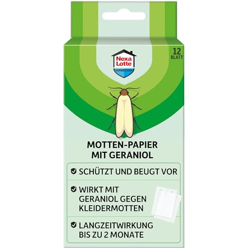 Nexa Lotte Mottenpapier 6 Streifen à 2 Blatt Kleiderschrank 2 Monate Schutz