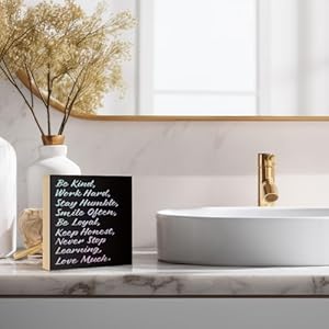 Be Kind Be Yourself Work Hard Stay Humble Smile Often 6x6 Inch Encouragement Wood Box Signs, Funny Home Office Shelf Wooden Plaque Desk Decor, Appreciation Gifts for Coworkers Friend Family Be Kind Be Yourself Work Hard Stay Humble Smile Often 6×6 Inch Encouragement Wood Box Signs Funny Home Office Shelf Wooden Plaque Desk Decor Appreciation Gifts for Coworkers Friend Family