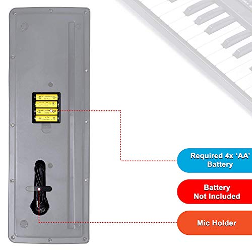 Image of Indian Lifestyle Kids 49 Key Piano Keyboard Toy for Kids dc Power Option+ Microphone Multi Colour Keys with USB Charging Big Fun Electronics Keyboard Kids Medium Size Easy to Use Dc Power (49 Key)