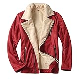 Herren-Fleece zum Warmhalten der Jacke Warmer Jackenmantel Winterjackenmantel Blaue Herren (Red, XXXL)