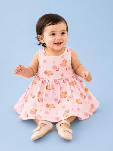 Image of Kidbea Bamboo Cotton Baby Girl Dress, Sleeveless Casual Wear Girls Frock