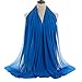 YOUR SMILE for Women Lightweight Breathable Solid Color Soft Chiffon Long Fashion Scarves Sunscreen Shawls (Bule)
