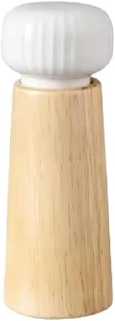 Wooden Manual Salt and Pepper Grinder, Refillable Spice Mill with Adjustable Ceramic Core(Large White)
