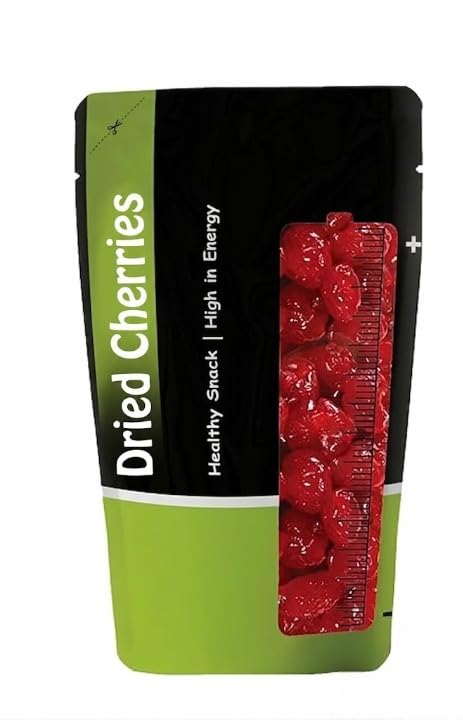 Dried Cherries 200 Grams – Juicy, Sweet and Chewy Snack Rich in Vitamins & Fiber,Ready to Eat Sweet Red Cherry.