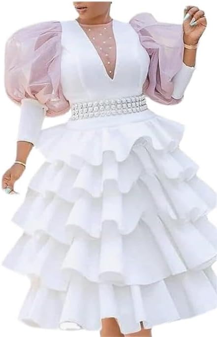 White Party Dress Fall Winter Vintage Prom Dress Dress Party Date Dress/Homecoming Dress (as1, Alpha, one_Size, Regular, Regular, Extra Large)