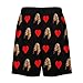 Custom Face Pajamas Shorts for Men, Funny Photo Personalized Heart Sleeping Lounge Pjs Pants, Personalized Gifts for Groom Fiancée Husband Boyfriend Wedding Bachelor Party Engagement Anniversary