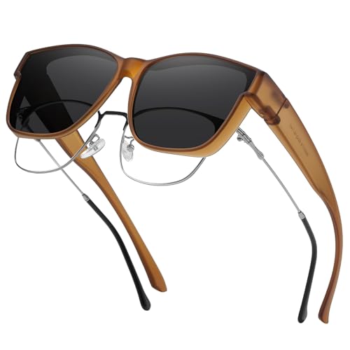 Image of GEGURI Polarized Sunglasses Fit Over Glasses for Men Women, Oversized Square Sun Glasses UV400 Protection Shades