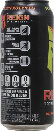 REIGN Total Body Fuel, Reignbow Sherbet Drink, 16 Fl Oz, Black (Pack of 5)