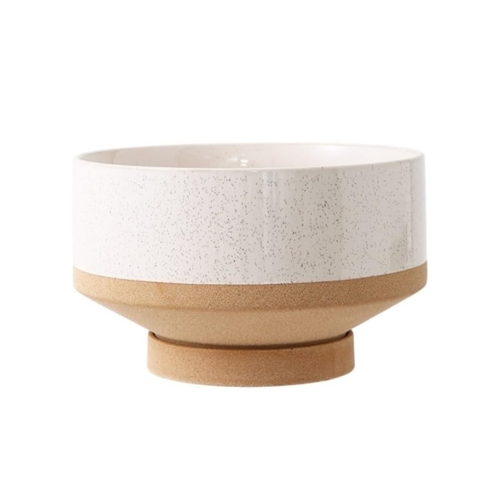 XBGfdySD Dia17.5/24 cm Ceramic Plant Pot，Flowerpot with Drainage Hole and Tray Indoor Plant Planter(Small)