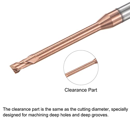 Image of uxcell Square Nose End Mill, 2.5mm Solid Carbide AlTiSin Coated Long Reach CNC Router Bits 2 Flutes Milling Cutter with Extended Neck, 25mm Cutting Length 4mm Shank