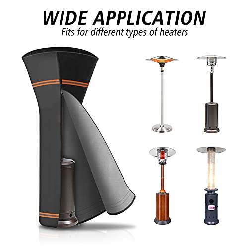 Erato Heizabdeckung für Terrasse, Gartenheizung im Freien, wasserdicht, winddicht, UV- beständig, 210D, Schutzhülle für Terrassenheizung, mit Reißverschluss-3