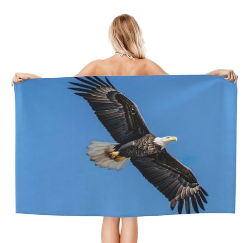 Serviette de bain microfibre douce et absorbante imprimé aigle - 7
