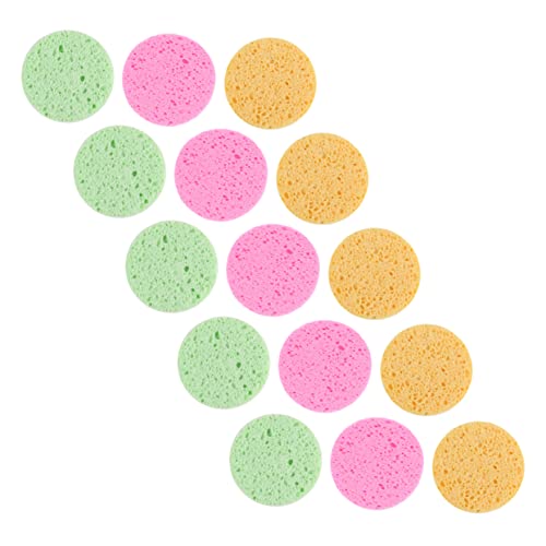 SAFIGLE 15 Esponjas Cosméticas Limpiadoras De Maquillaje En Polvo Redondas Esponjas Para Mezclar Maquillaje Esponjas De Maquillaje De Celulosa Esponjas Faciales De Maquillaje Esponjas