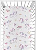 Sweet Jojo Designs CribSheet-Unicorn-PK-PU