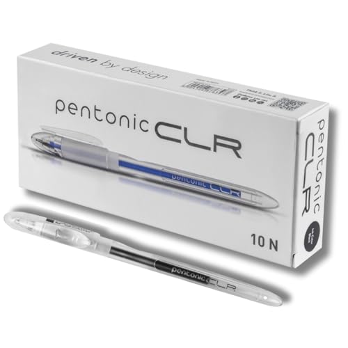 Image of Pentonic 0.7mm CLR Ball Pen | Transparent Body, Black Ink (Pack of 10)