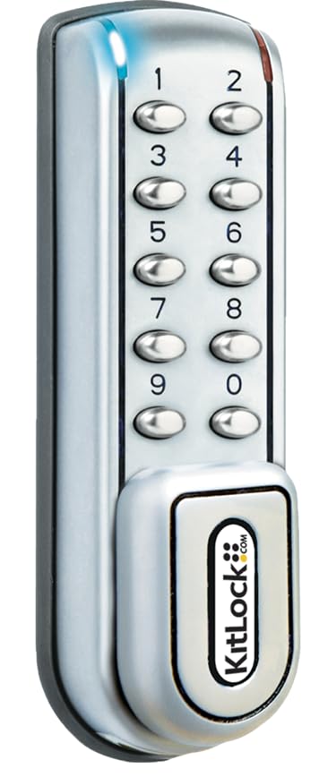 KitLock KL1200 Electronic Lock for Lockers Lockers and Furniture, Keyless with Combination Lock, Vertical, Silver