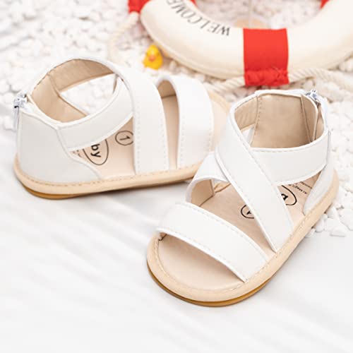 Image of Babelvit Infant Baby Girl Boy Sandals Comfort Premium Summer Outdoor Casual Beach Shoes with Flower Bowknot Anti Slip Rubber Sole Newborn Toddler Prewalker First Walking Shoes