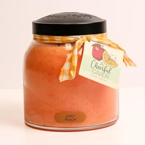 A Cheerful Giver Peach Scented Jar Candle Cover