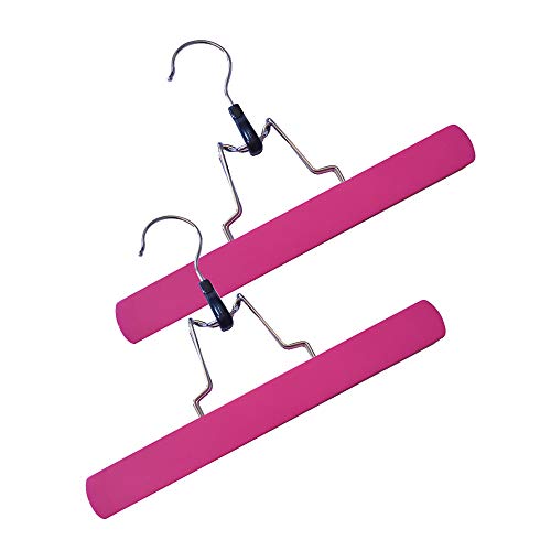 2 Pcs Hair Extensions Hanger, Wooden Wig Storage Hair Hanger with Anti-Slip for Wigs (Pink)