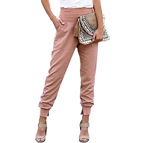 WJANYHN Automne Et Hiver Couleur Unie Femme All-Match Quotidien Taille Haute Neuf Pantalons Pantalons Cover