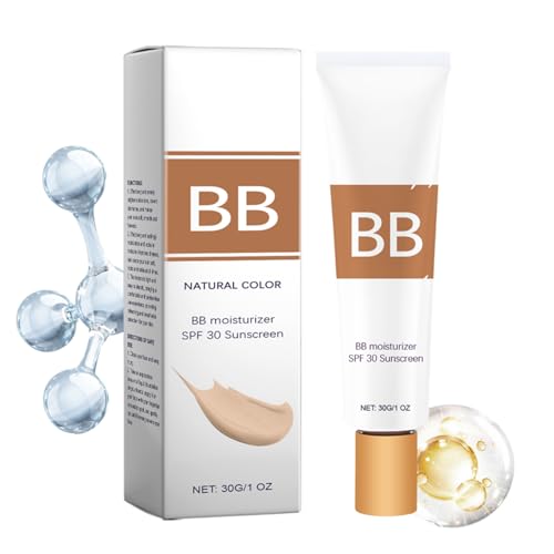 Crema BB Teñida Con SPF 30: Protector Solar E Hidratante De Amplio Espectro, Fórmula Ligera De 30 G Para Una Cobertura Total De Aspecto Natural | Maquillaje Facial Diario Y Protección Solar De Larga D