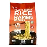 Lotus Foods Organic Millet and Brown Rice Ramen Noodles - Gluten Free Instant Ramen Noodles, Vegan, Low Sodium, Made with Brown Rice Flour and Millet Flour- 10 Oz Bag (Pack of 1)