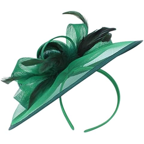 Topkids Green Wedding Fascinator with Headband Cover