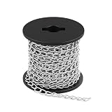 50ft Hanging Chain,Galvanized Steel Small Jack Chain,1.3MM Metal Silver Chain for Hanging Plants Bird Feeders...