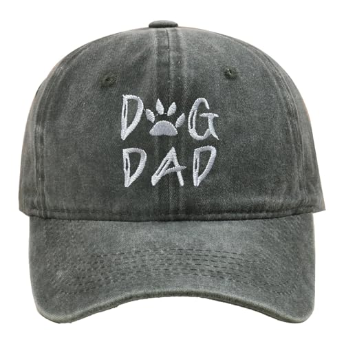 rtdgcv Gorra de béisbol con texto 'Dog Dad', bordada, lavable, sombrero para el sol al aire libre para hombres y mujeres, sombrero casual casual para hombres, Verde militar., Talla única