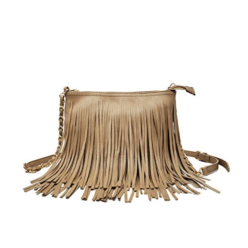 Solene Fringe Crossbody Shoulder Bag with Strap, Tassel Messenger bag, Country Style Western Fringe Purse for Women