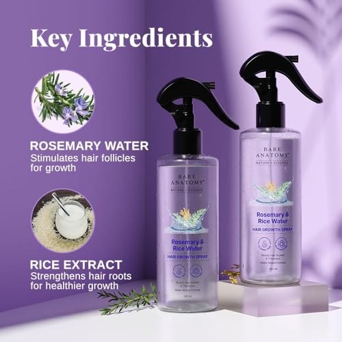 Image of Bare Anatomy Anti-Dandruff Shampoo (250 ml) + Rosemary Water Spray for Hair Growth & Thickness (200 ml) | Reduces Dandruff, Strengthens Hair, 100% Natural Extracts | Non-Greasy, Fast Absorbing | For All Hair Types