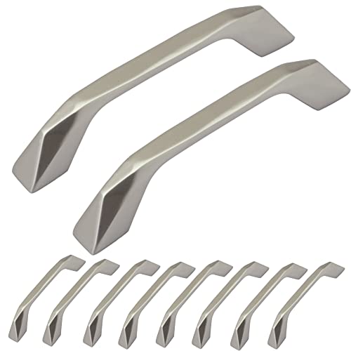 Image of Atom 4.7 inches Zinc Cabinet Pull Handle | Silver Satin Finish | Office Wardrobe Furniture Kitchen Drawer Push Bar, 229, Pack of 20