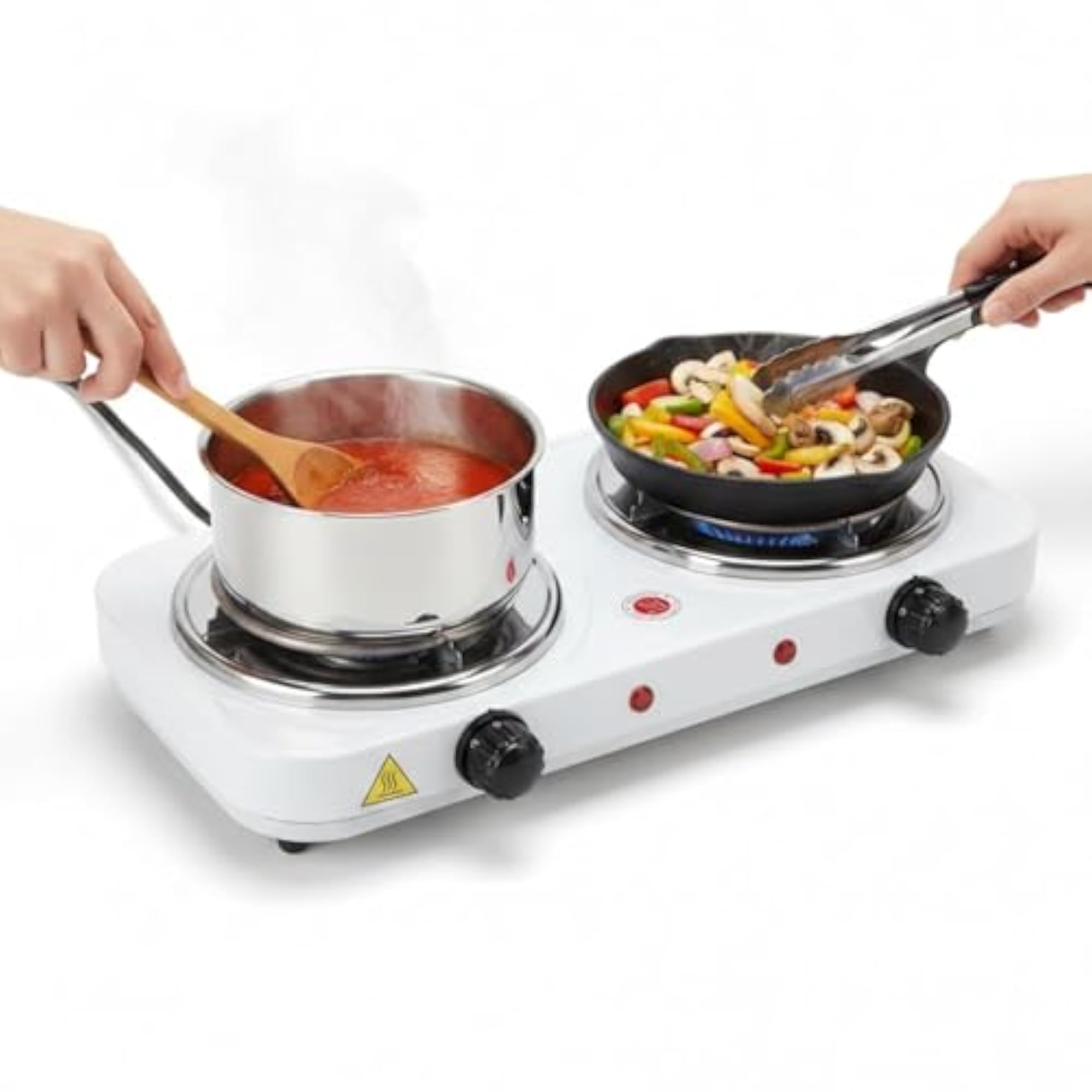 Double Burner Electric Hot Plate 2000W with Rapid Heating