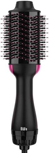 Hair Dryer Brush Blow Dryer Brush in One, Upgraded 4 in 1 Hair Dryer and Styler Volumizer with Negative Ion Anti-frizz Ceramic Titanium Barrel Hot Air Hair Straightener Brush