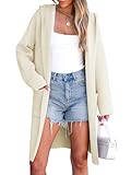 ANRABESS Womens Cardigan Sweater Oversized Coatigan Knitted Hooded Coat 2025 Fall Outfits Outwear White 957mibai-L