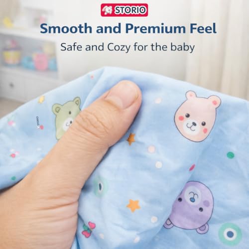 Image of Storio Cozy Euro Cradle for New Born Baby | Baby Jhula, Palna & Swing Cradle for 0 to 3 Years | Thottil /Uyyala for Newborn | Swing Jhula for 0-2 Years Kids - Blue