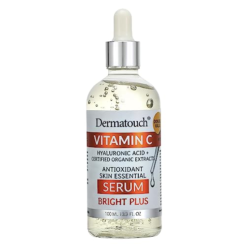 Dermatouch Vitamin C Serum With Hyaluronic Acid and Vitamin E & A, Nourishing Daily Face Serum With Vitamins, Antioxidants, and Botanical Extracts, Clean Skin Care, Made in USA, 3.3 Fl Oz