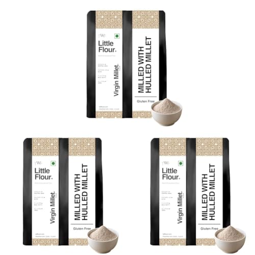 Image of TWF Little Flour | 1kg | Stone Ground | Not Pulverized | Kutki Atta | Naturally Gluten-Free | Virgin - Nutrient Rich (Pack of 3)