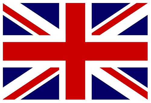 Adhesive Union Jack Flag Decals/Stickers or UK Flags Stickers (Red & Blue, 2 Decals (120 x 80 mm)) #Y1012 StickersLimited