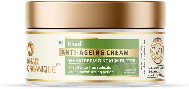 Anti Ageing Cream Wheat Germ & Kokum Butter Reduce Wrinkles & Fine Lines | Suitable for Men & Women of all Skin Types - 50gm