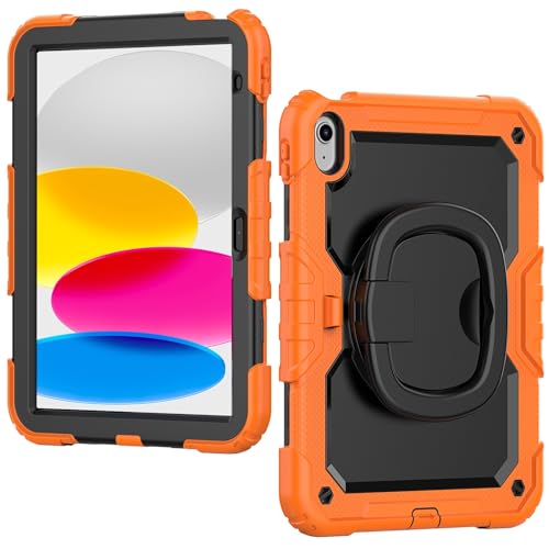 Coque iPad 11 2025 orange antichoc : finis les écrans cassés avec la poignée rotative