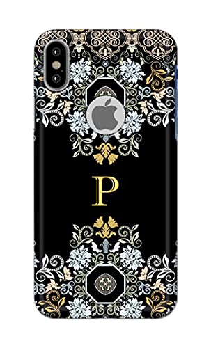 Image of Printed Hard Back Cover Case for Apple iPhone X | iPhone 10 | iPhone Xs | iPhone 10s Logo View Back Cover (Alphabet P) -1803