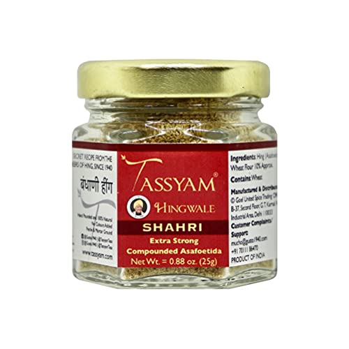 Image of Tassyam Hingwale Extra Strong Shahri Hing 250g (10x 25g) Bottle | Hand Pounded & Natural | Jain Hing