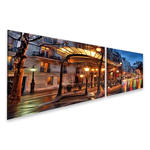 Tableau sur toile métro architecture magique décoration murale salon amoureux de la ville