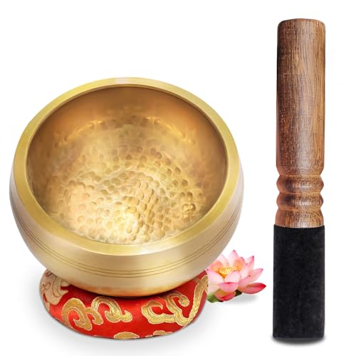 Vexloria Singing Bowl Set, 5.23in Handmade Tibetan Large Sound Bo...