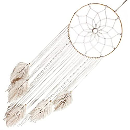 Tapiz de atrapasueños de bambú y algodón tejido para decoración colgante de pared